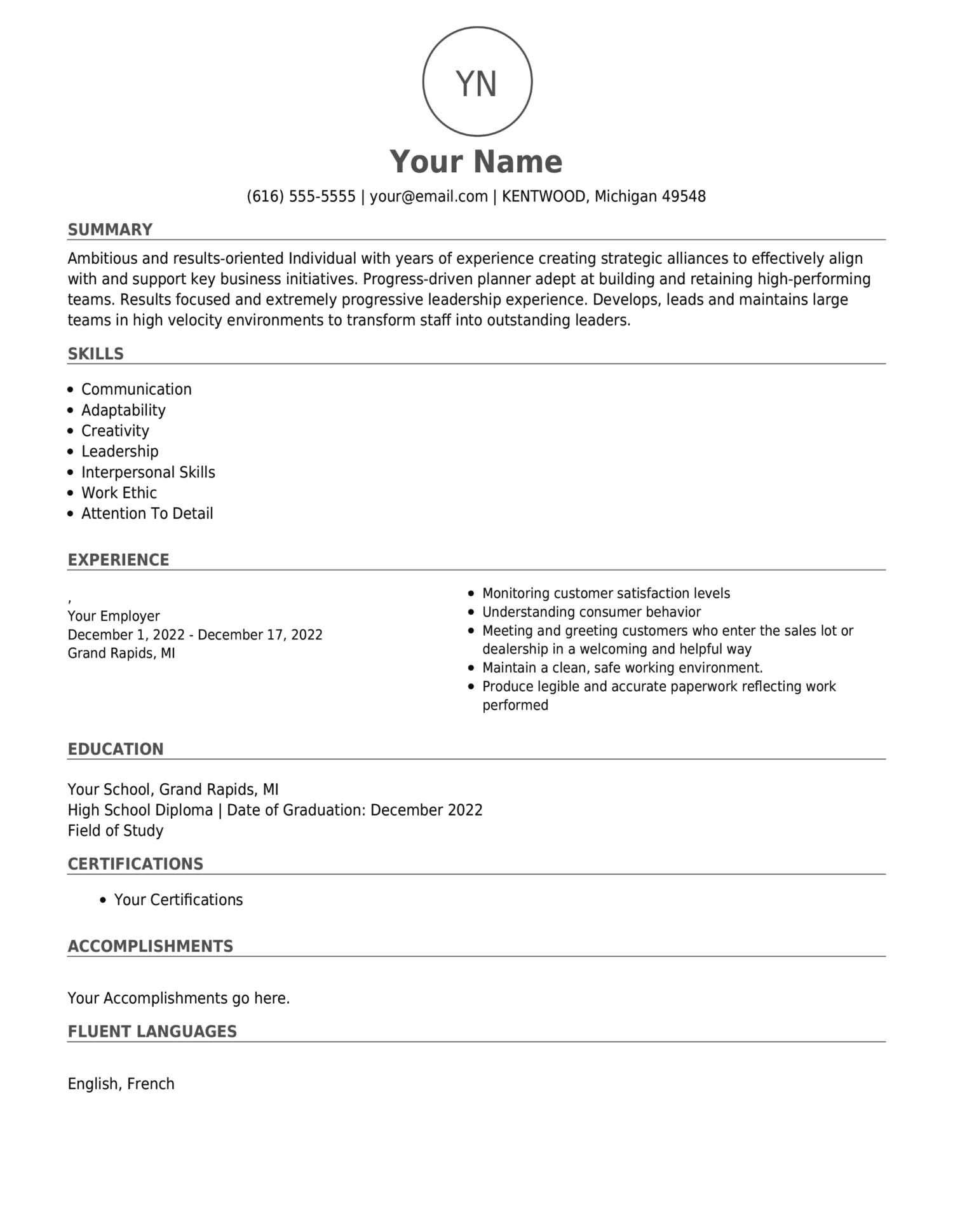 Custom Resume