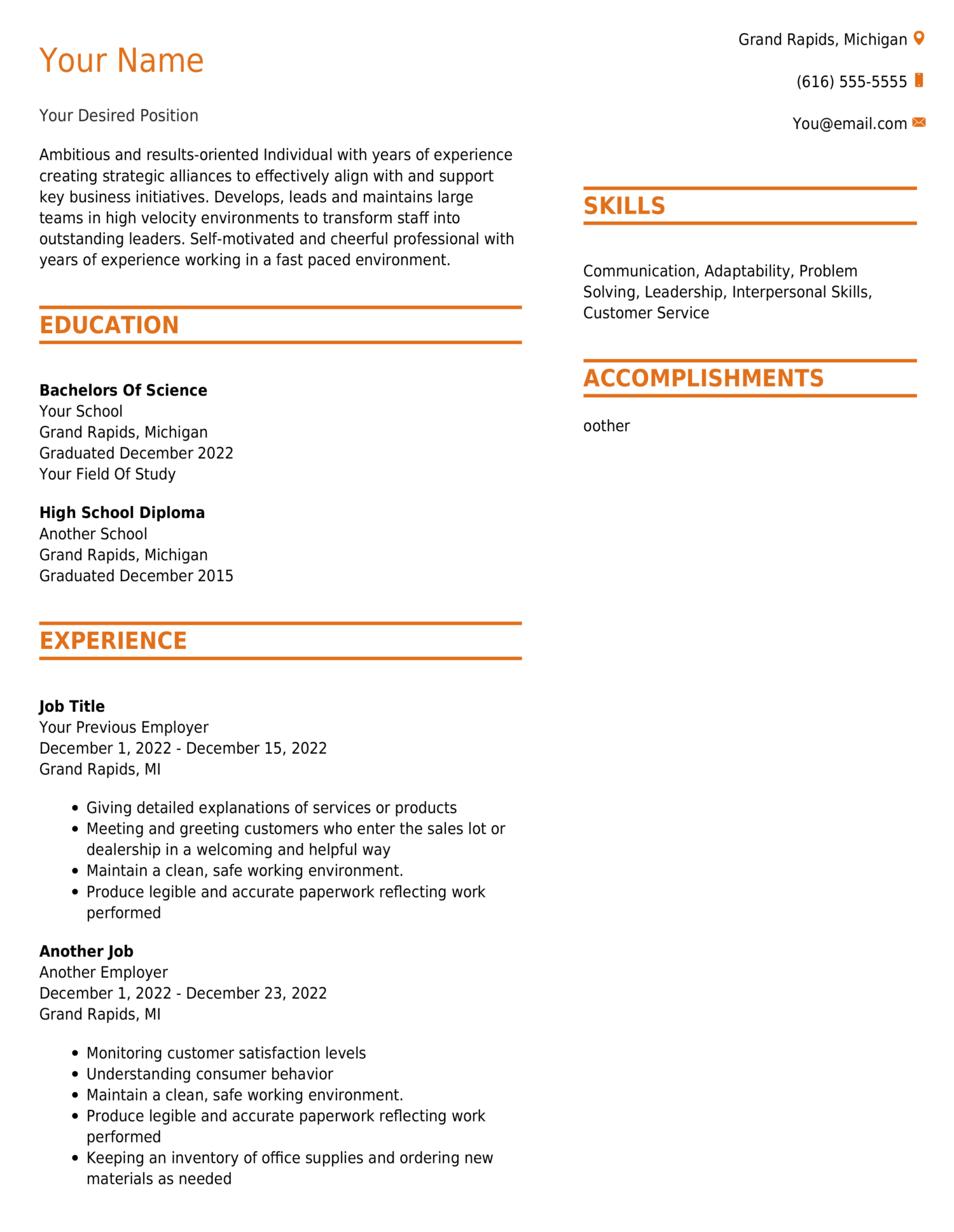 Custom Resume
