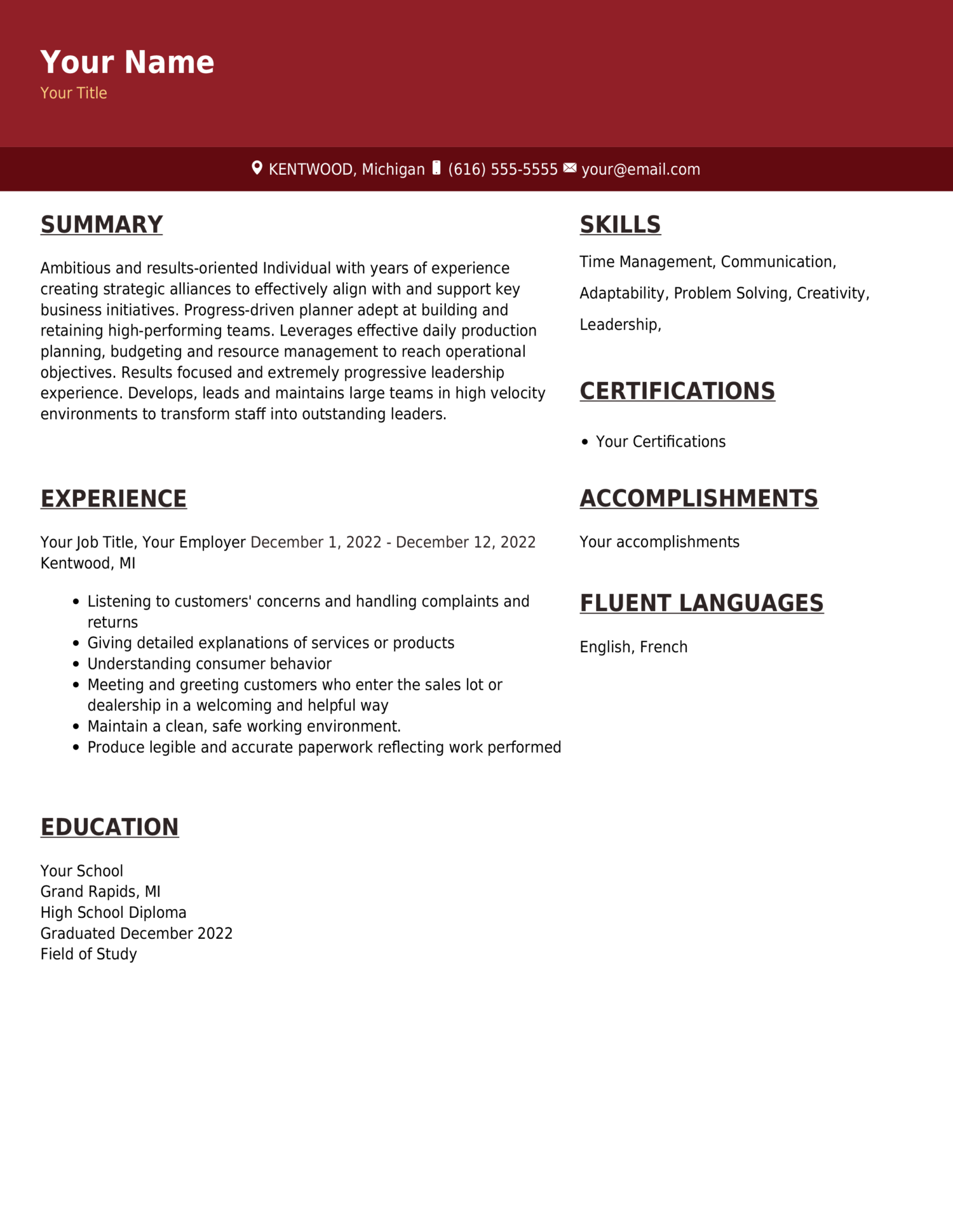 Custom Resume