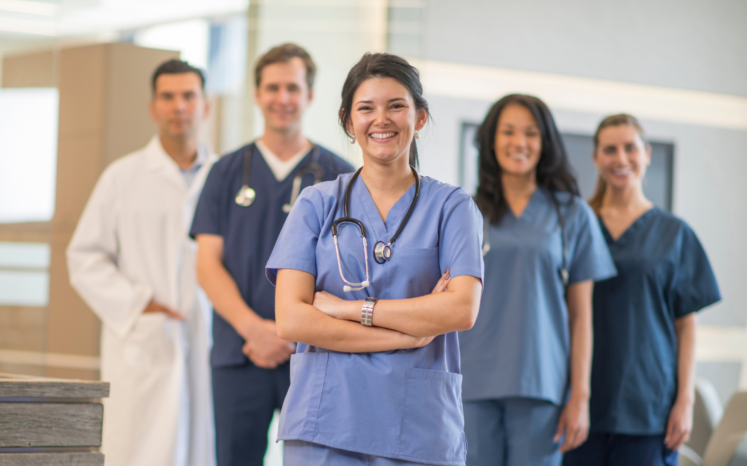 Experienced nurse confidently displaying her wide range of nurse skills.